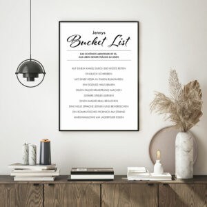 Bucketlist Poster mit Personalisierung